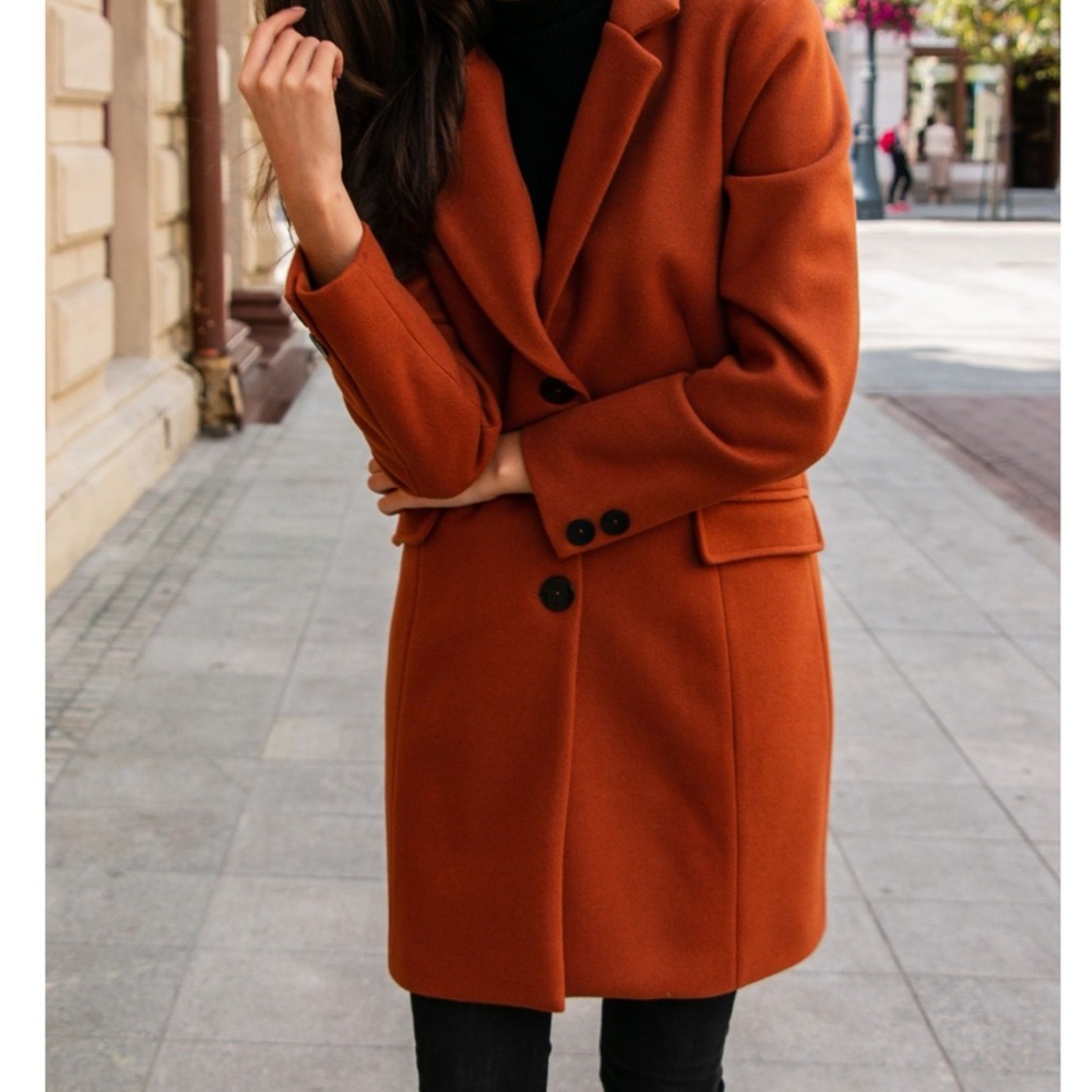 Billy wool burn orange coat